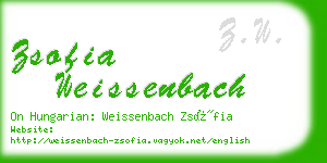 zsofia weissenbach business card